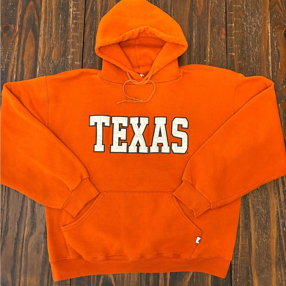 Vintage 90s Russell Athletic University of Texas Hoodie Burnt Orange